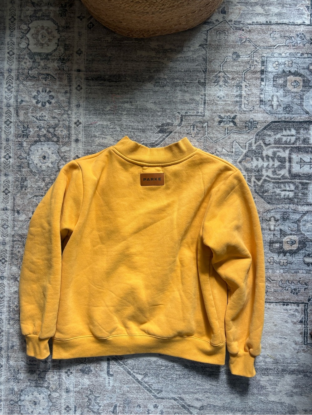 Parke Classic Mockneck Sweatshirt in Apricot size S/M orange yellow - Picture 4 of 12